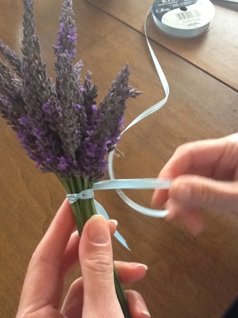 lavender tied with ribbon
