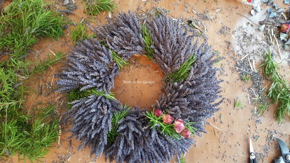 Lavender Wreath with Rosemary + roses complete